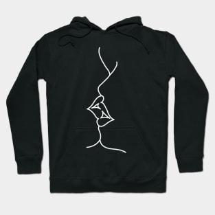 Minimalist Kiss Graphic Design Minimalism Line Art Hoodie